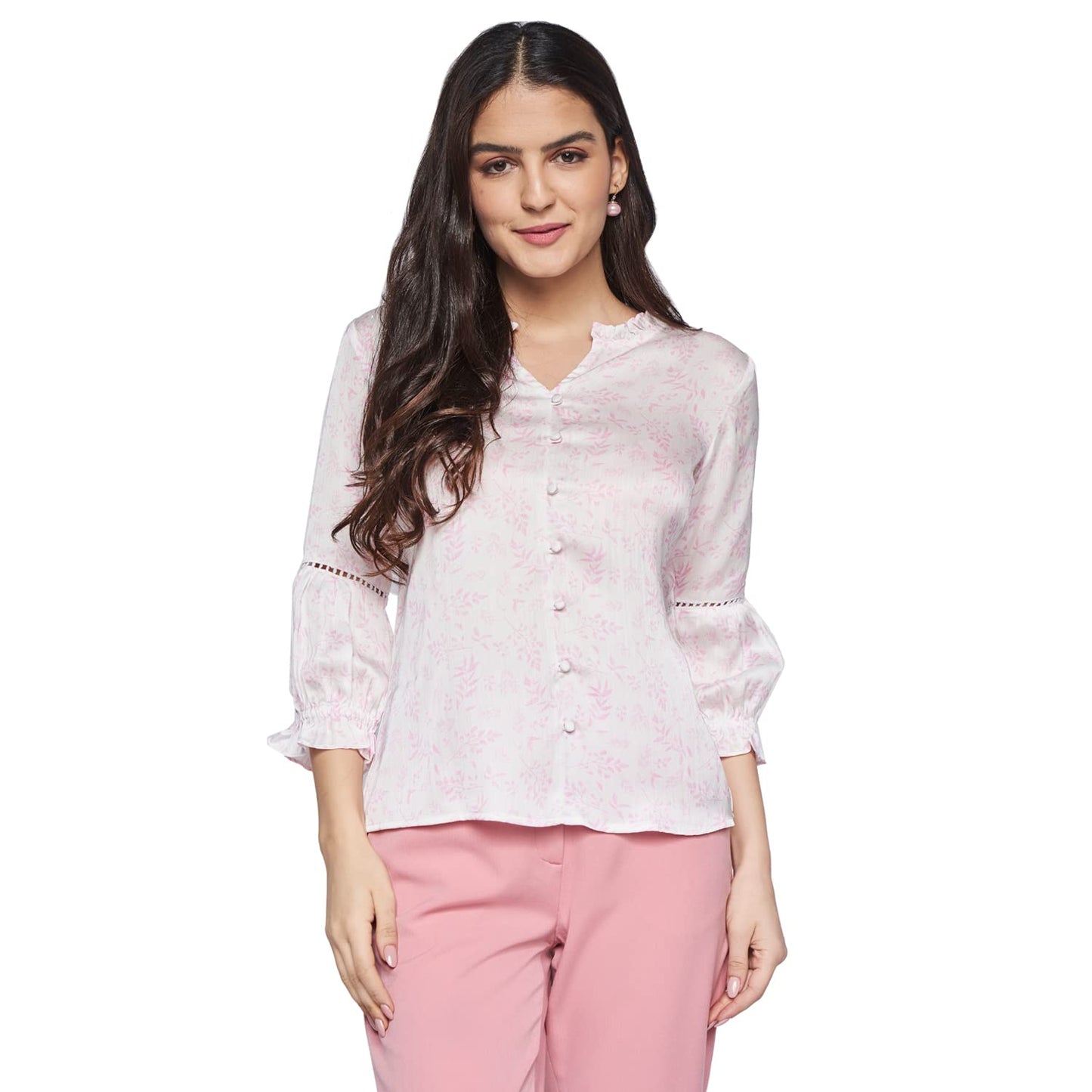 AND Women's Regular Shirt (SS22AS017TR54_Pink 8)