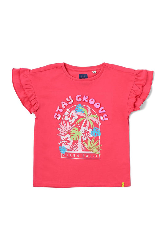 Allen Solly Girl's Regular Fit T-Shirt (AGKCERGFS62836_Pink