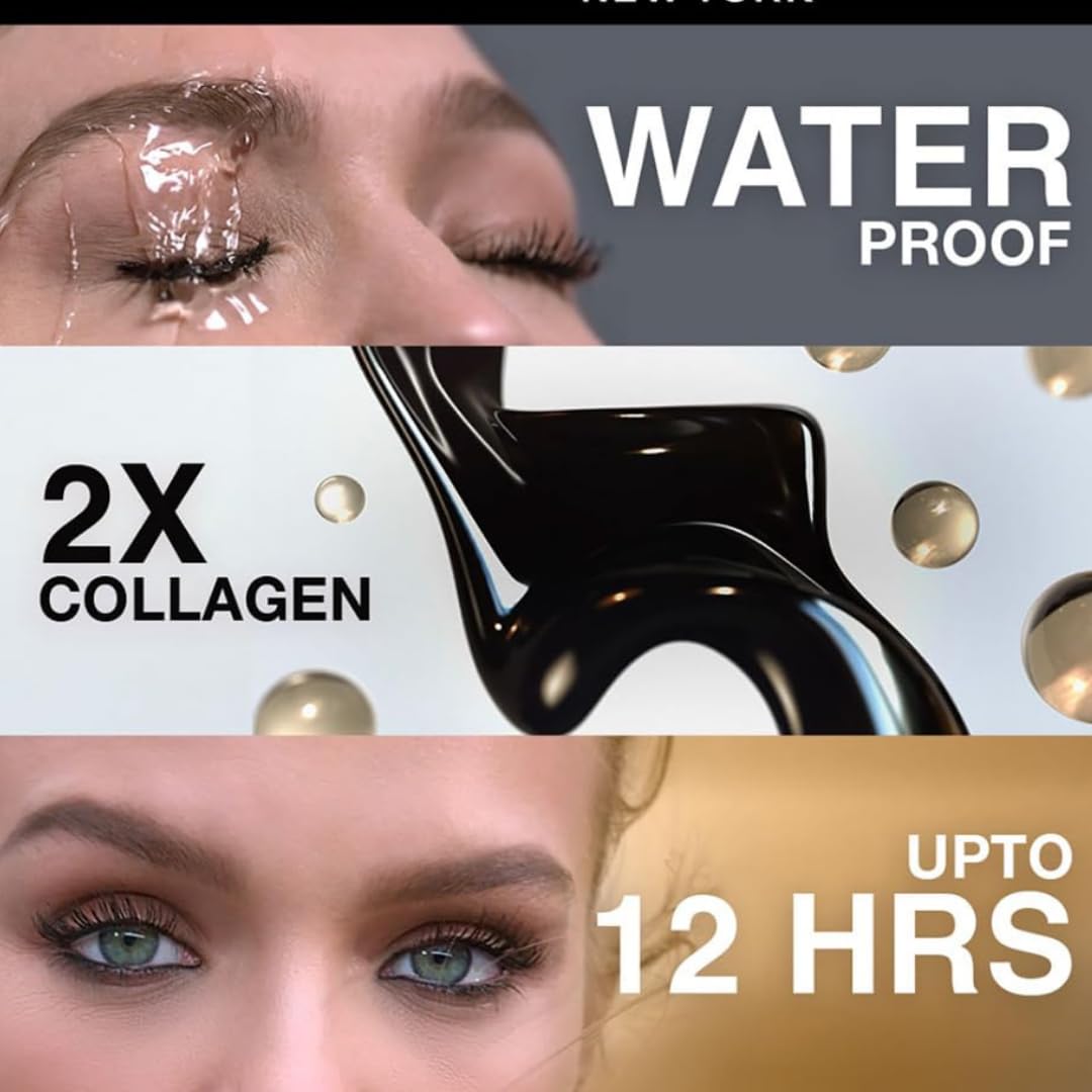 Colossal Waterproof Mascara, Volumizing Black Lash Makeup, Smudge-Proof & Long-Lasting Eye Makeup