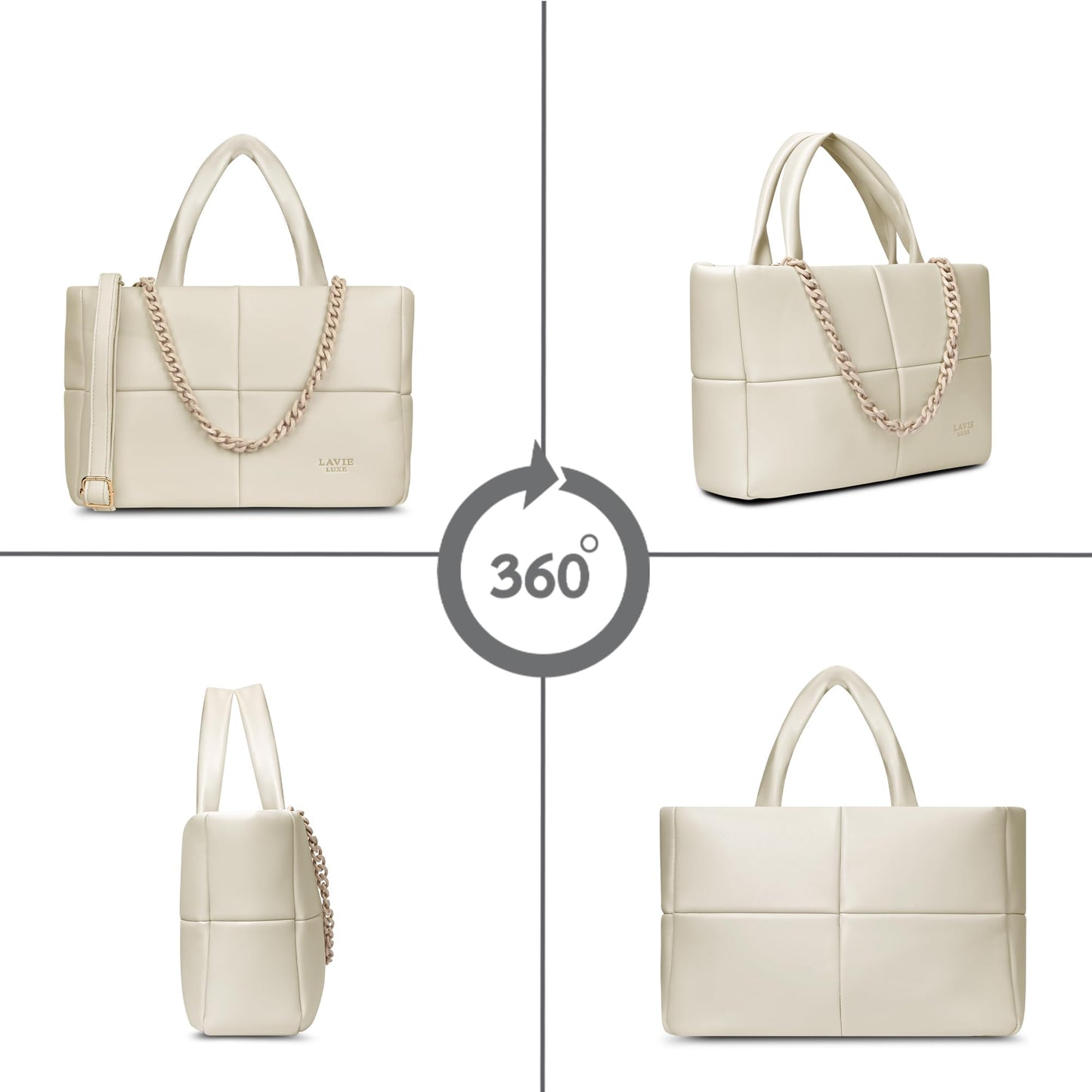 Lavie Luxe Women's Puff Tote Bag for Women | Tote Bag for Work | Ladies purse | Stylish Shoulder Bag | Gift for Women