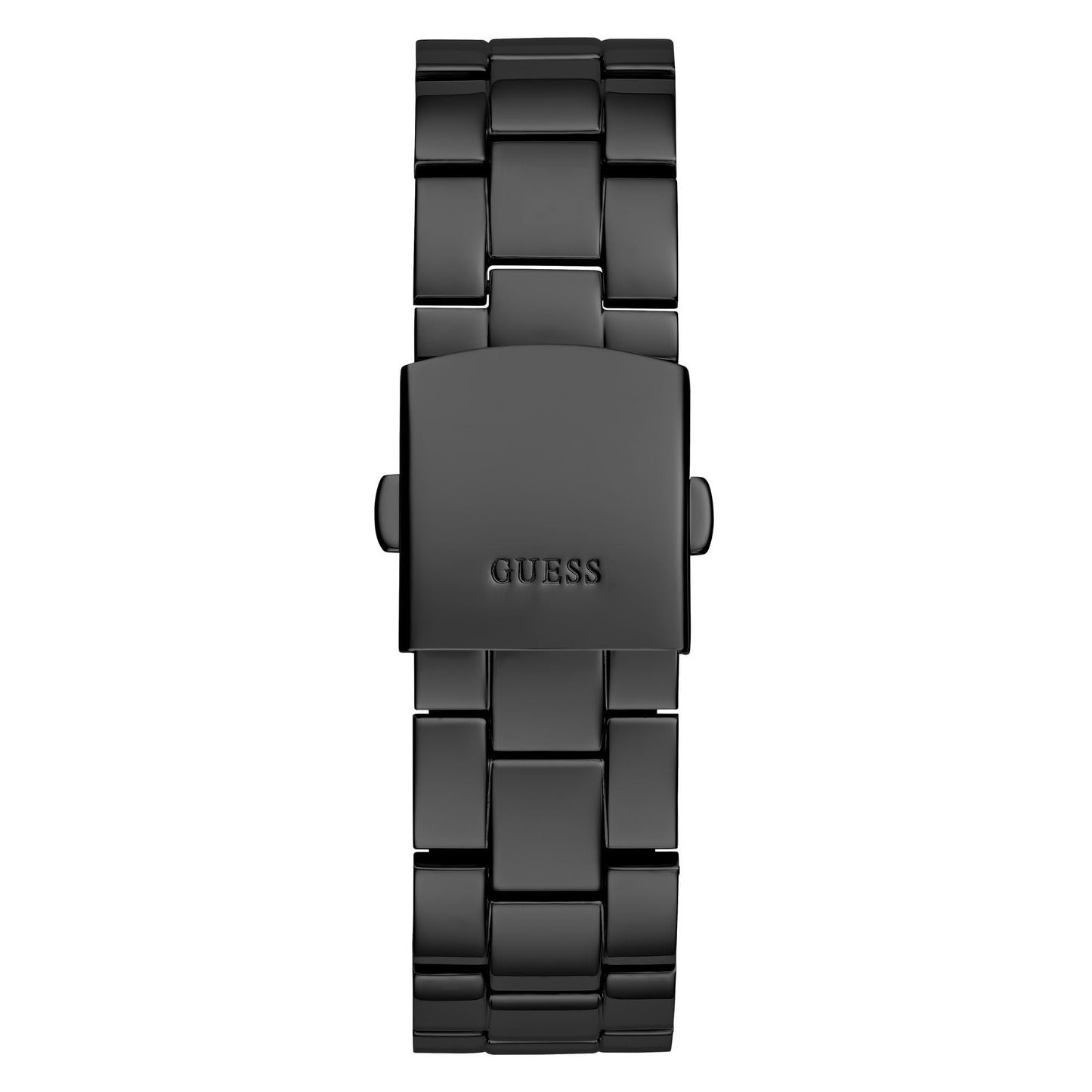 GUESS Men Black Rectangle Stainless Steel Dial Analog Watch-U1396G3M