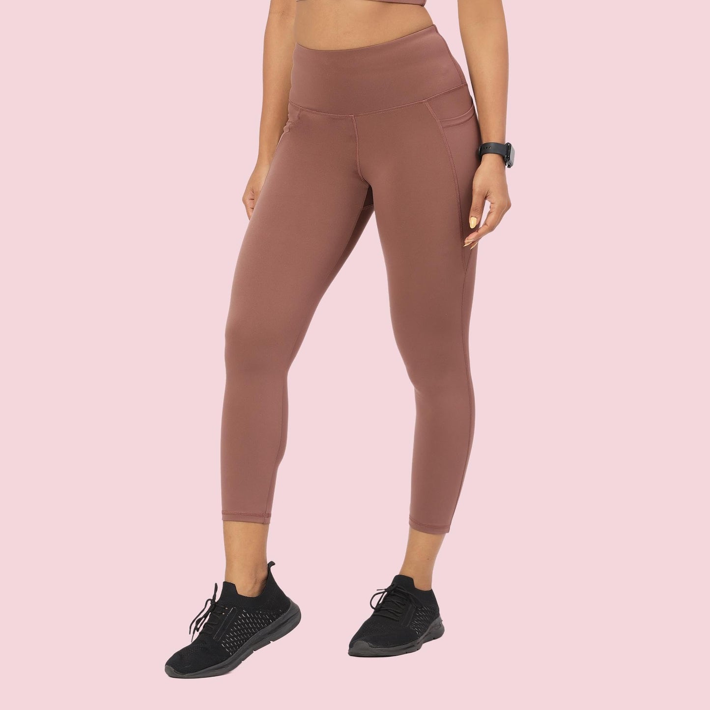 Enamor A605 Basic Quick Dry High Waist Basic Workout Leggings with Elasticated Waistband