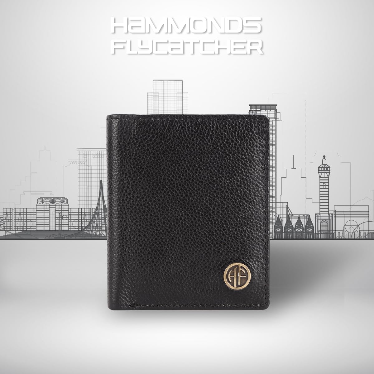 HAMMONDS FLYCATCHER Genuine Leather Wallet for Men - RFID Protected Leather Purse for Men, Money Purse for Men, Bi-Fold Wallet - 3 Card Slots, 2 ID Slots, Coin Pocket, Hidden Pockets - Black