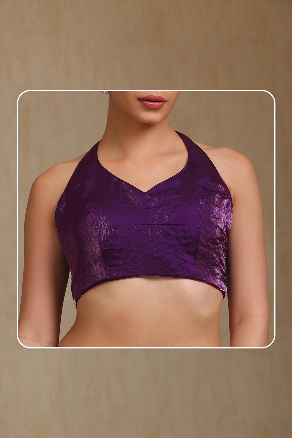 Soch Womens Purple Organza Saree With Stone Work