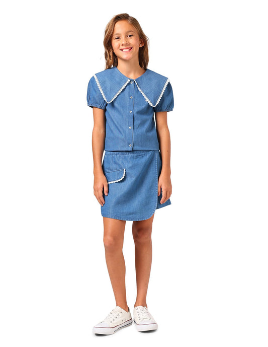 U.S. POLO ASSN. Cotton Western Skirt Blue