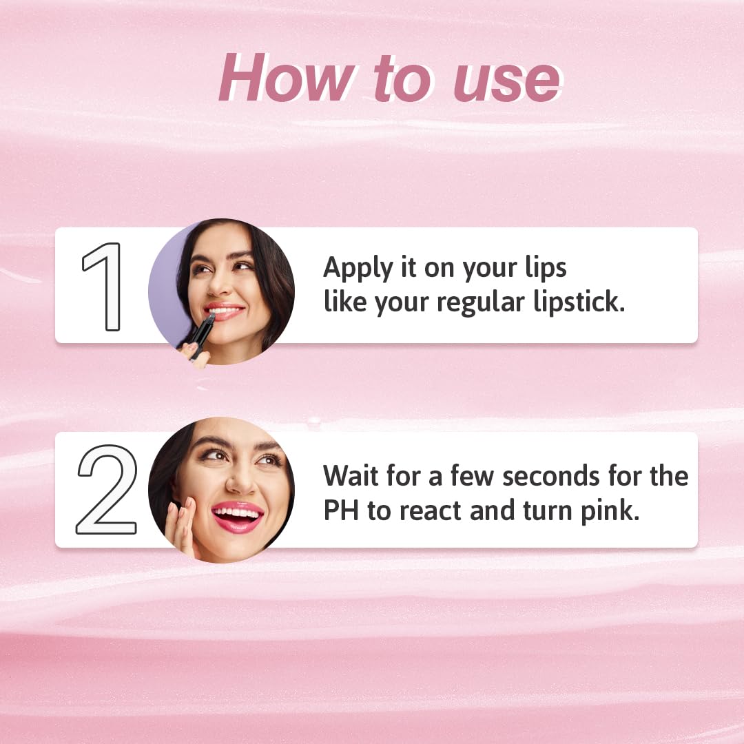 Glamveda Ph Lipstick (Pack of 3) | Color Changing Black Lipstick With Glossy Pink Payoff | Long Lasting Nourishment, SPF 10, Enriched With Vitamin E & Jojoba Oil| Vegan & Paraben Free | 4 gm