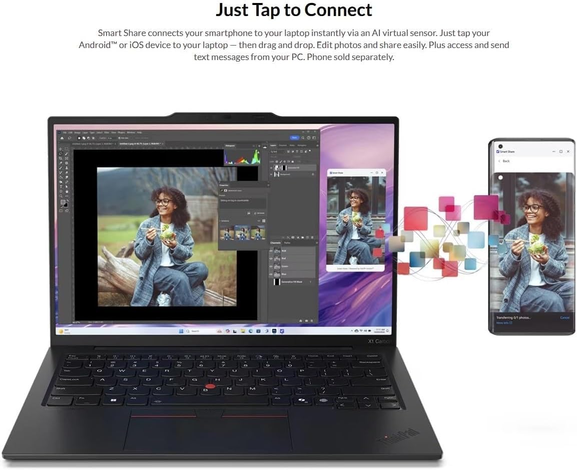 Lenovo Gen 13 ThinkPad X1 Carbon Aura Edition Laptop with Intel Core Ultra 7 258V Processor, 14" 2.8K OLED Non-Touch 120Hz Display, Wi-Fi 7, 32GB RAM, 1TB SSD Gen 5, FHD RGB/IR Cam, Win 11 Pro