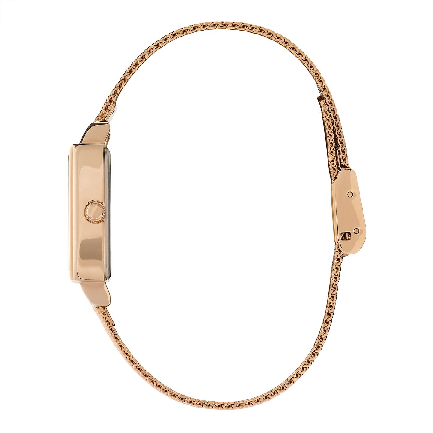 Olivia Burton Rectangular Quartz White Rectangular Crystal Dial Women's Watch - 24000015