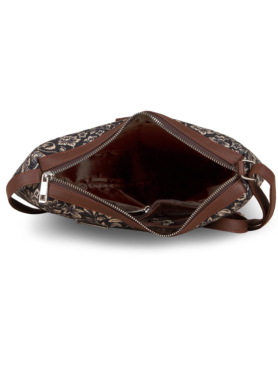 ZOUK 100% PeTA Approved Vegan Leather FloMotif Print Shoulder Bag for Women