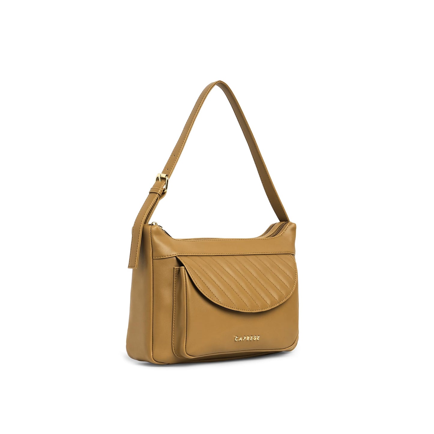 Caprese Jessica Hobo Medium Brown Bag for Women Shoulder Bag with Adjustable Strap|Back Zip|Trendy New Shape, Spacious Design, Ideal for Office, Daily Use, and Travel