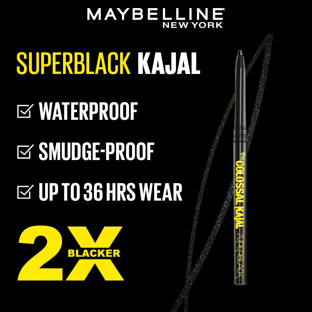 Maybelline New York Eye Makeup Kits & Combos - Eyeliner Combo with Colossal Superblack Kajal, Colossal Waterproof Mascara & Colossal Bold Liner