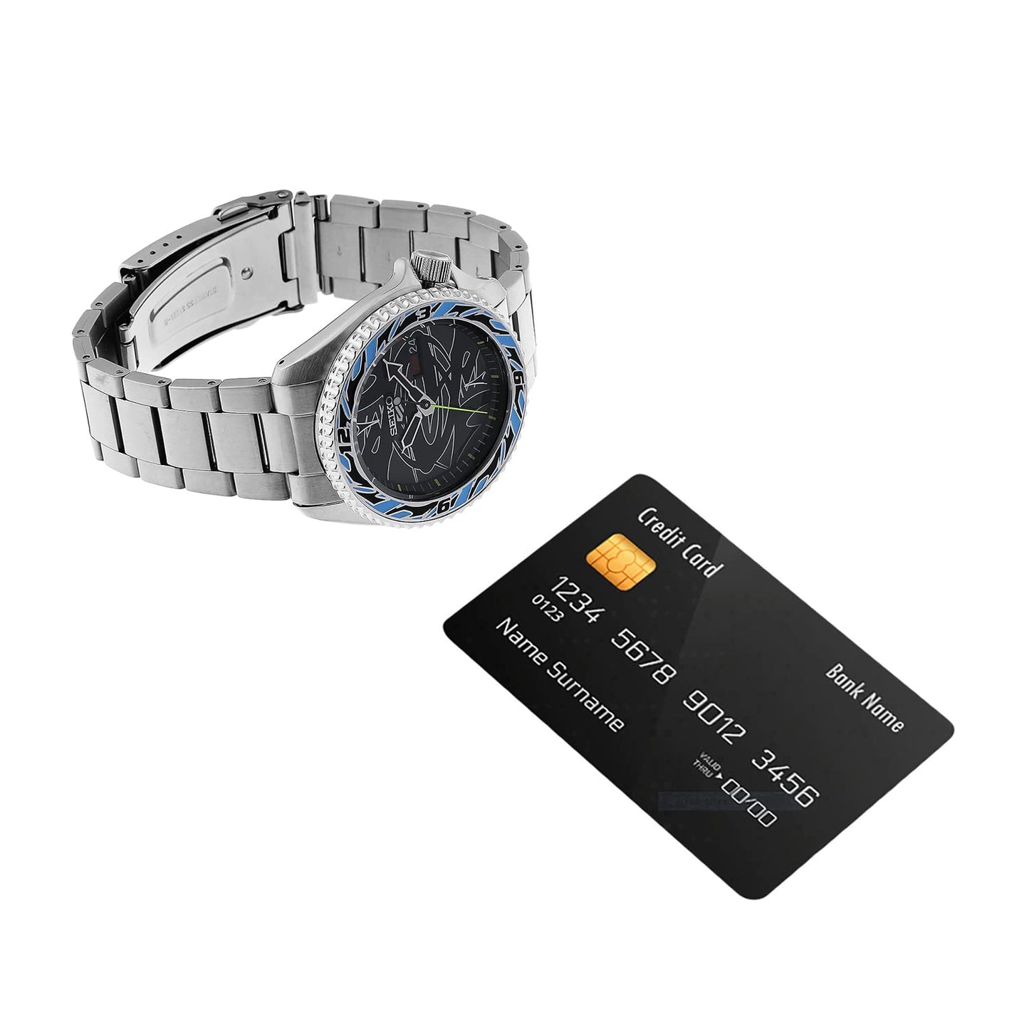 Seiko Stainless Steel Analog Black Dial Men Watch-Srpg65K1, Bandcolor-Silver