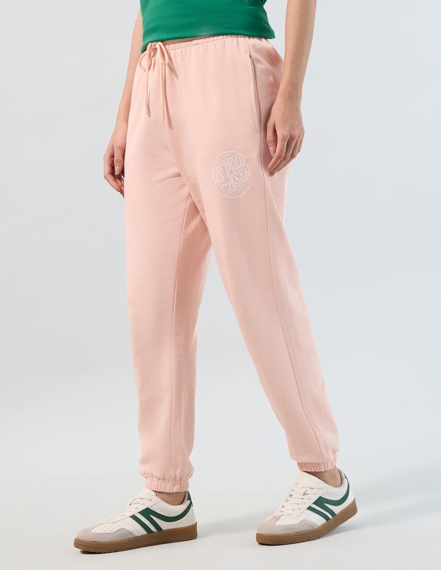 U.S. Polo ASSN. Solid Jogger Fit Trousers (UWAW25TRO144_Pink_XS)