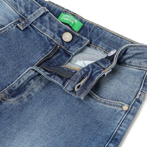 United Colors of Benetton Solid Loose Fit Jeans (Size:KL)-25P4DENC0611I901KL Blue