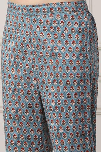 Biba Women White Cotton Straight Kurta Pants Set_40