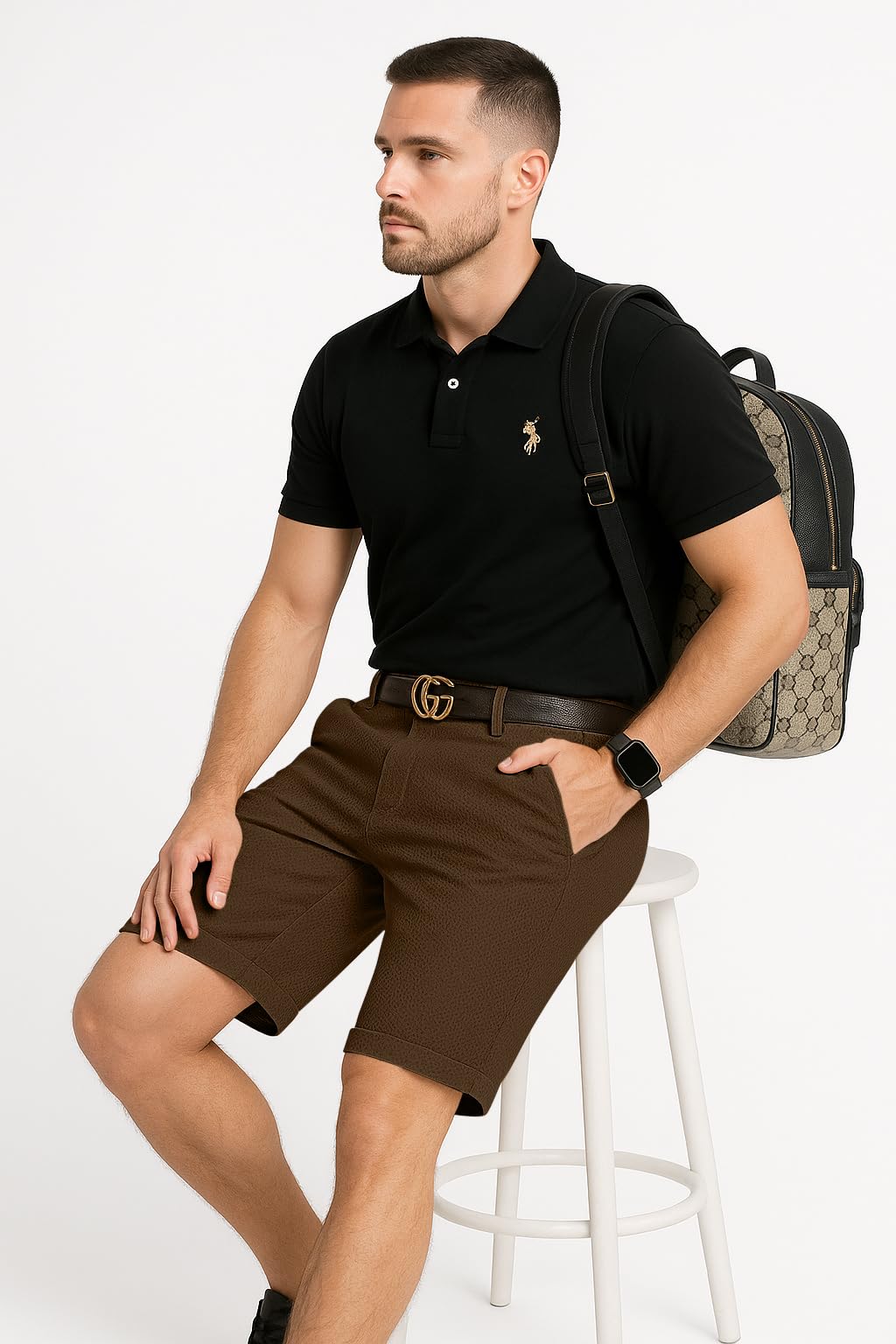 GRECIILOOKS Casual Men Shorts | Rich Regular Fit Solid Short with Side Pockets | Relaxed Fit Half Pants | Mid Rise Waist Coffee