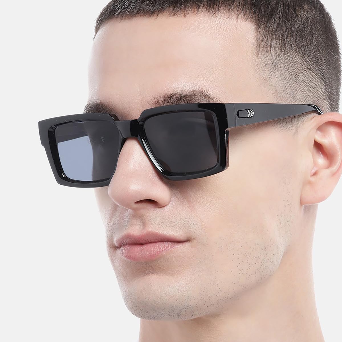 Carlton London Black Toned with Polycarbonate UV Protected Lens Rectangle Sunglass for men