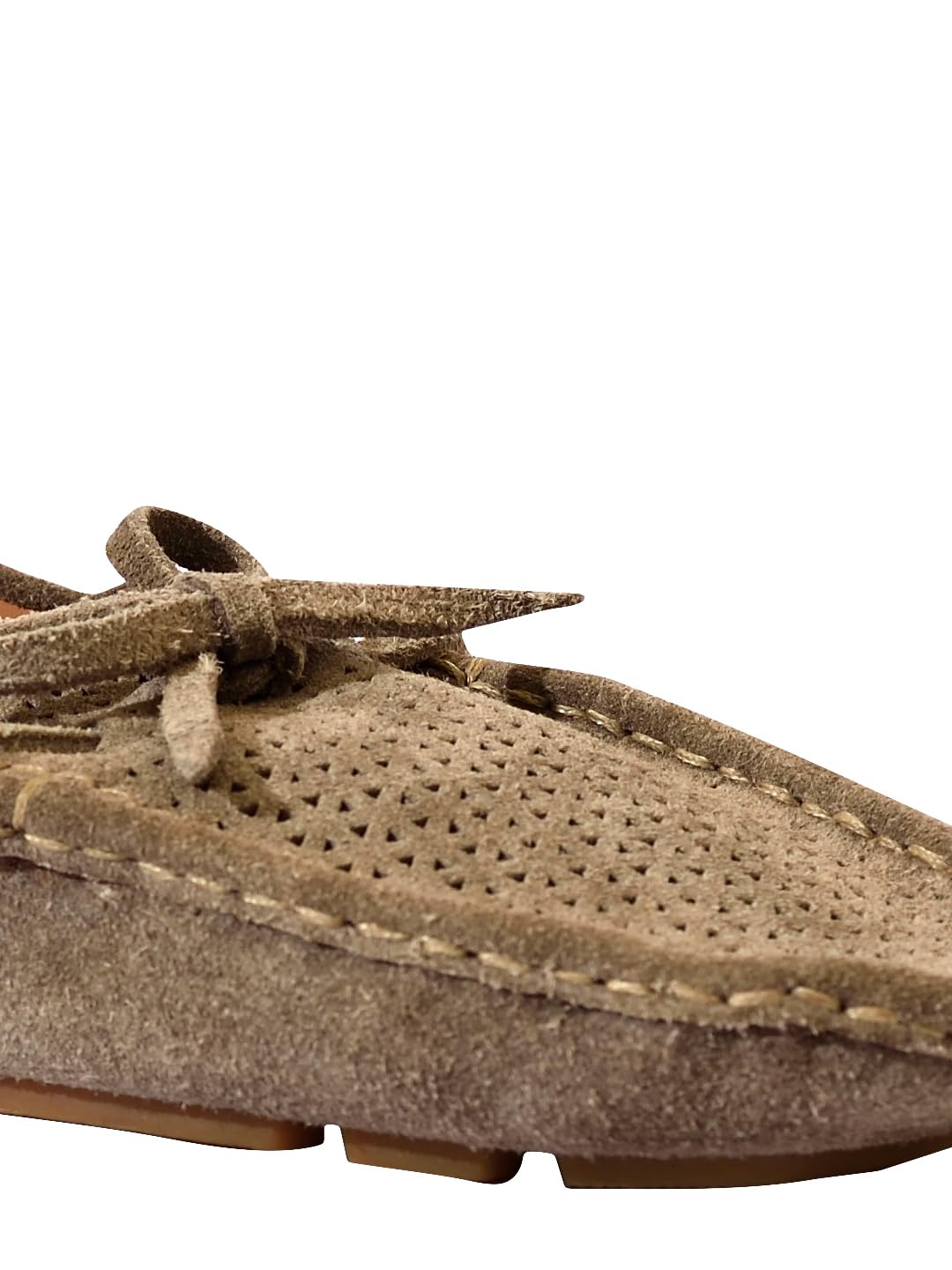 eske Kathe, the Moccasin | Suede Leather Loafers for Women with Laser-Cut Design | Leather Insole | Slip-On Casual Flats with TPR Sole (Khaki, UK Footwear Size System, Adult, Women, Numeric, Medium, 7)