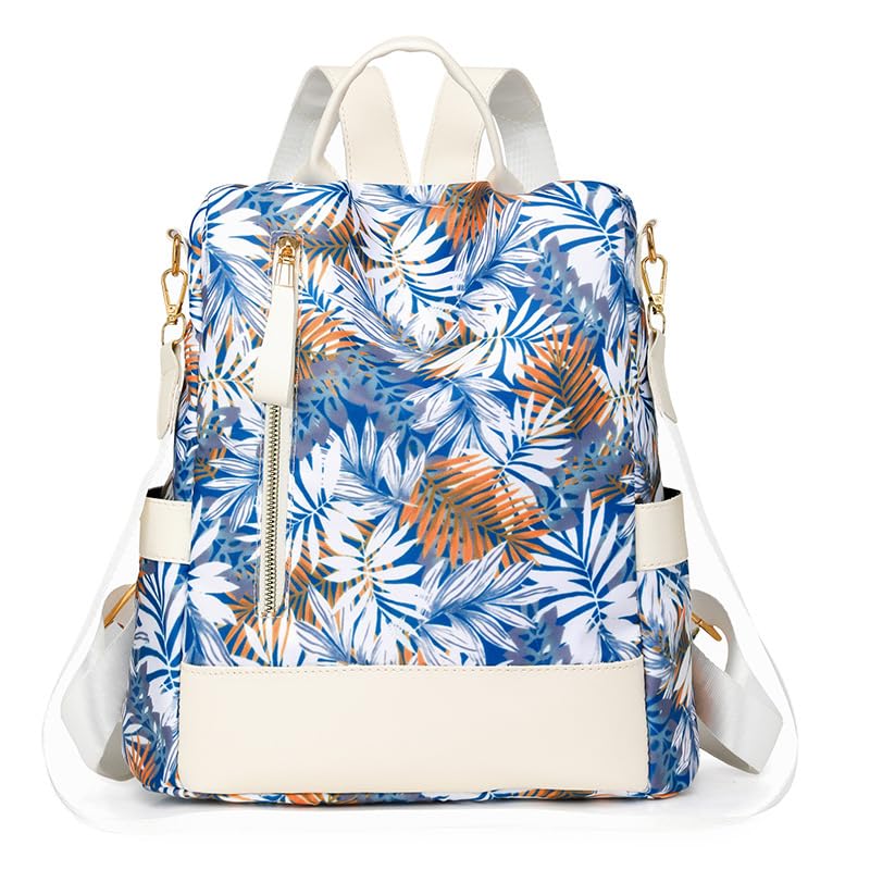 MOCA Women Girls Anti-Theft Backpack Lightweight Water-Resistant Stylish Casual Travel College School Bag Outdoor Daypack Shoulder Rucksack (Tropical Blue)
