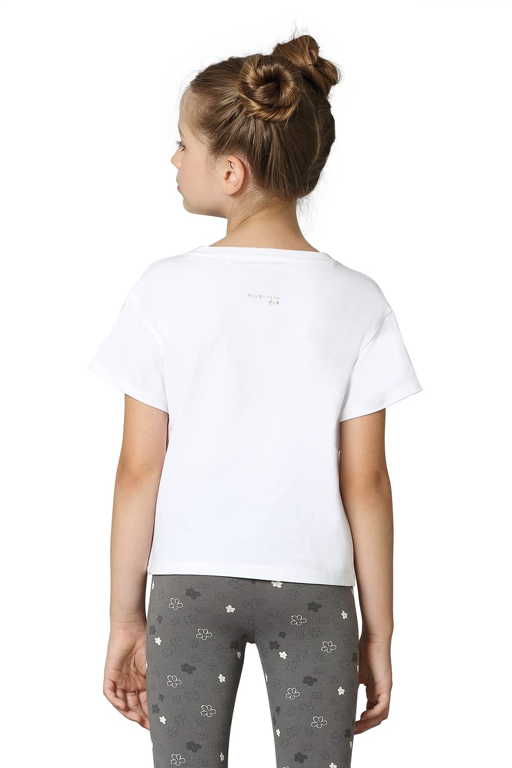 Van Heusen Girls Ultra Soft T-Shirt - Power Plus Cotton Spandex - Crew Neck, Short Sleeve_56401_White_9-10 Years