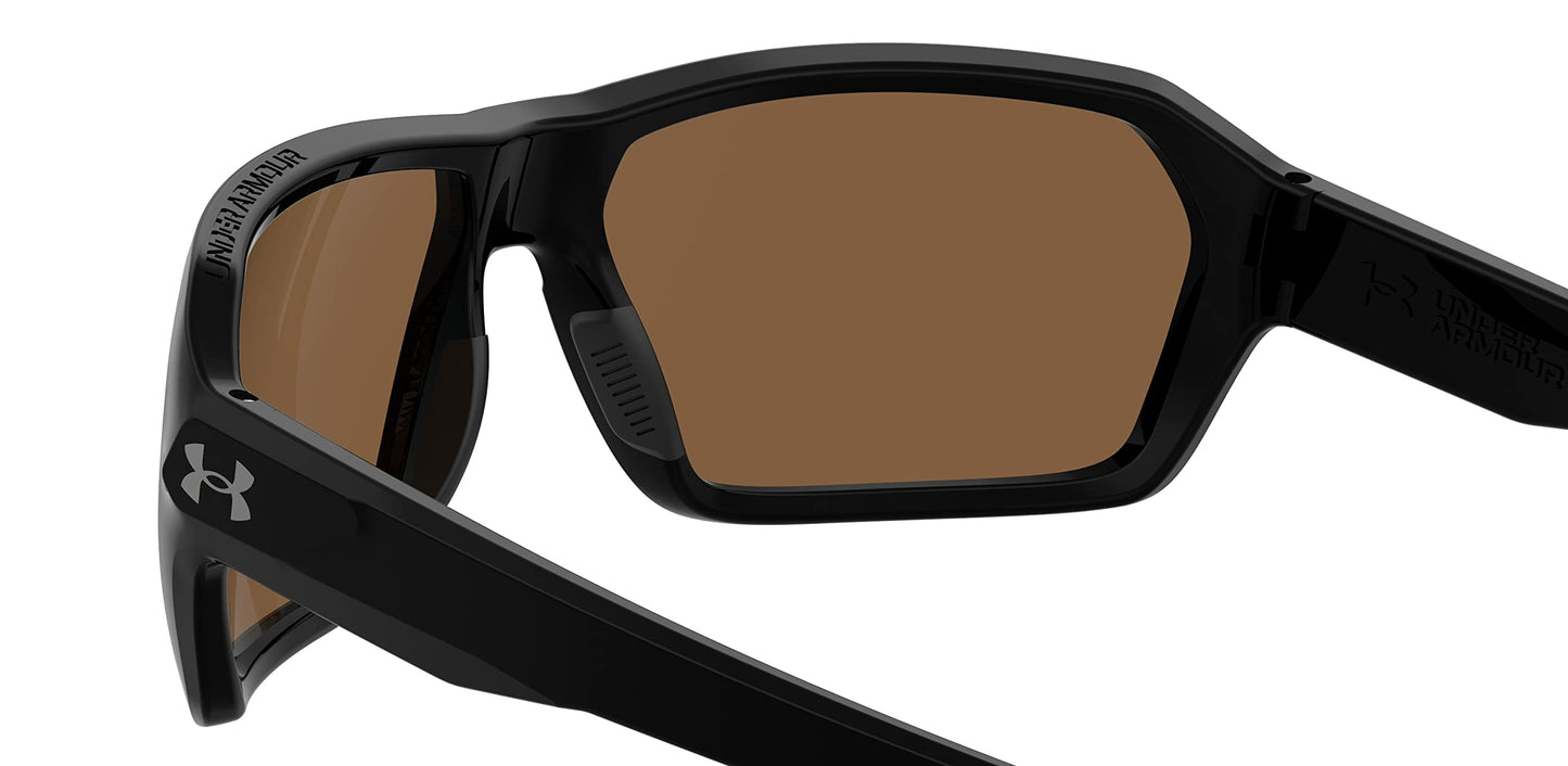 Under Armour Non-Polarized Square Male's Sunglasses-(UA RECON 807 64W1| Black color