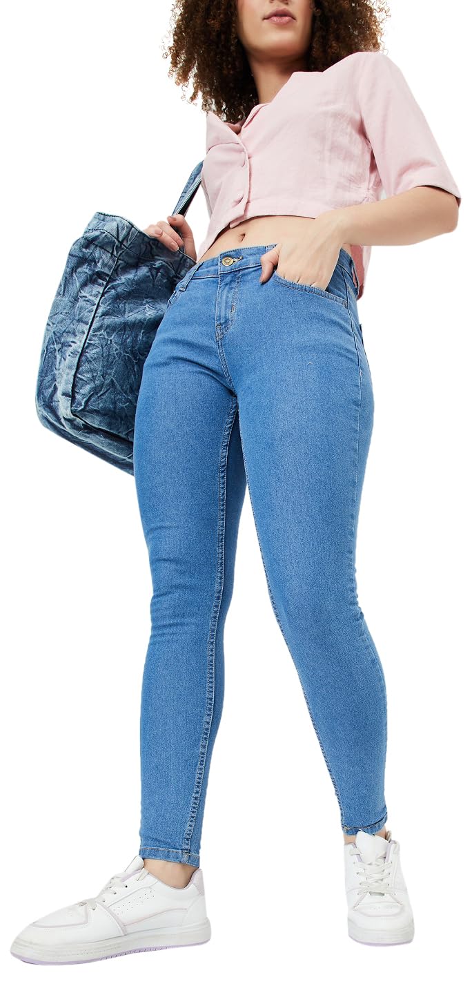 Max Women's Regular Jeans (NOOSN2SF2EPP_Mid Blue