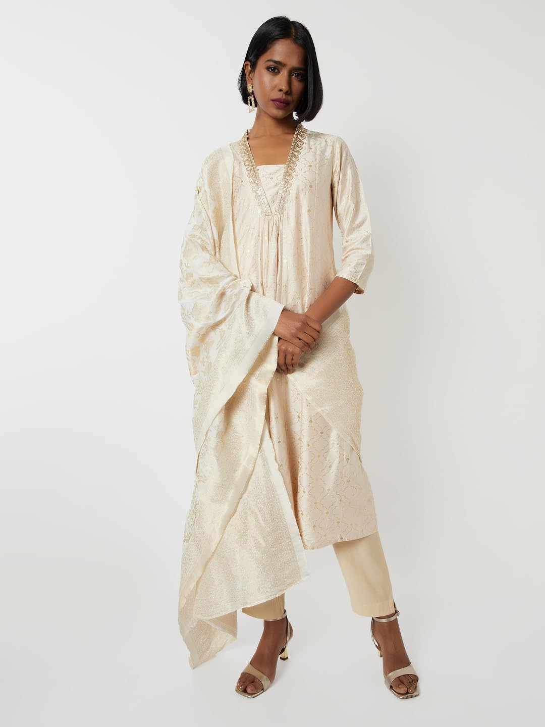 Max Women's Polyester Blend Kurta Set