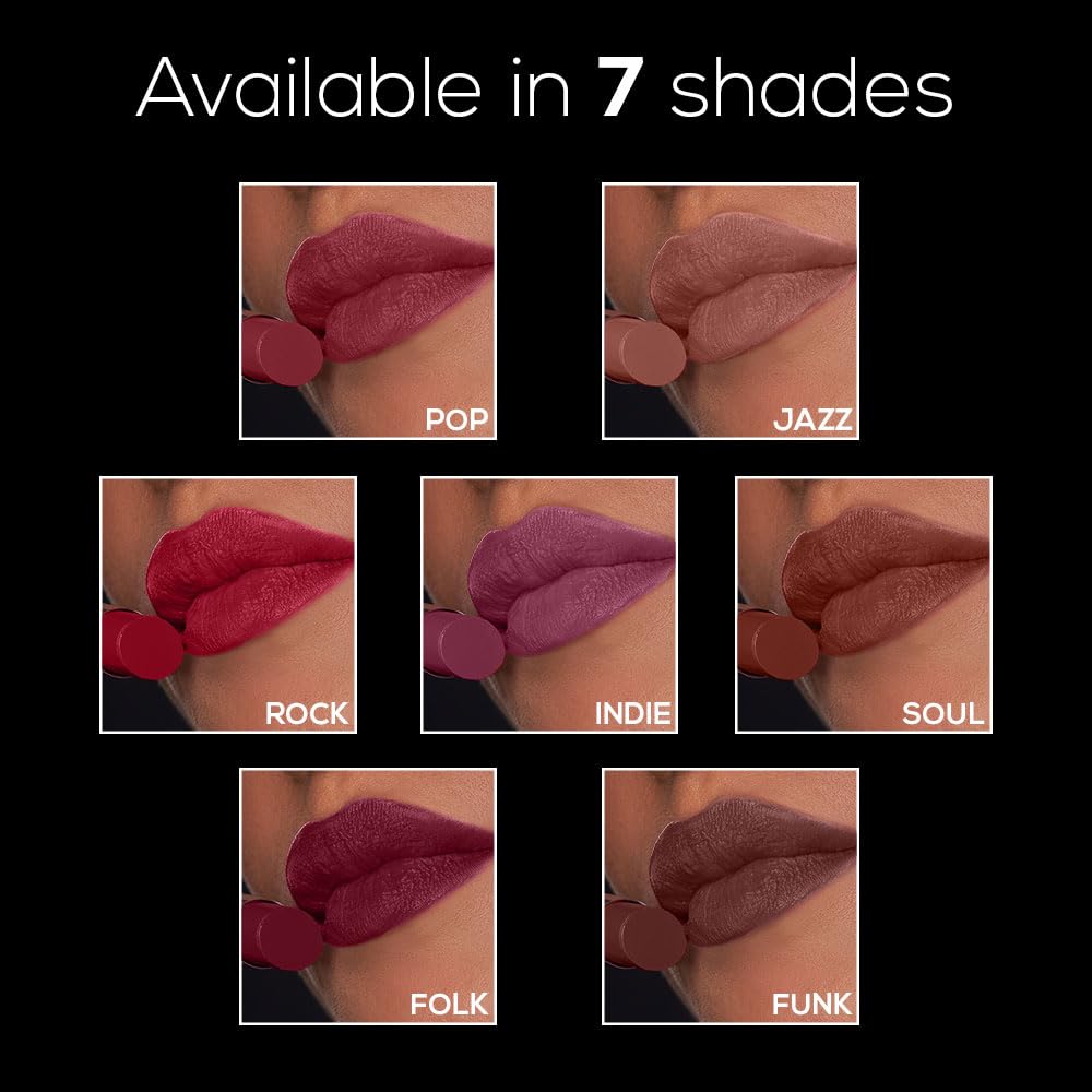 RENEE Matte Lock Lipstick - Soul, Moisturizing, Long Lasting & Weightless Formula, Intense Color Pay Off with Ultra-Matte Finish, Enriched with Avocado oil, Vitamin E, D & Beta-Carotene, 3.5 Gm