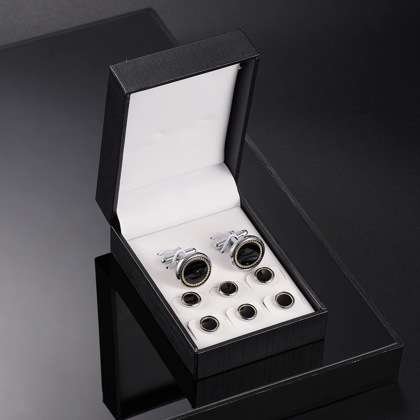 UJOY Men's Jewelry Cufflinks and Studs for Tuxedo Shirts for Weddings, Business, Dinner, Resin, resin