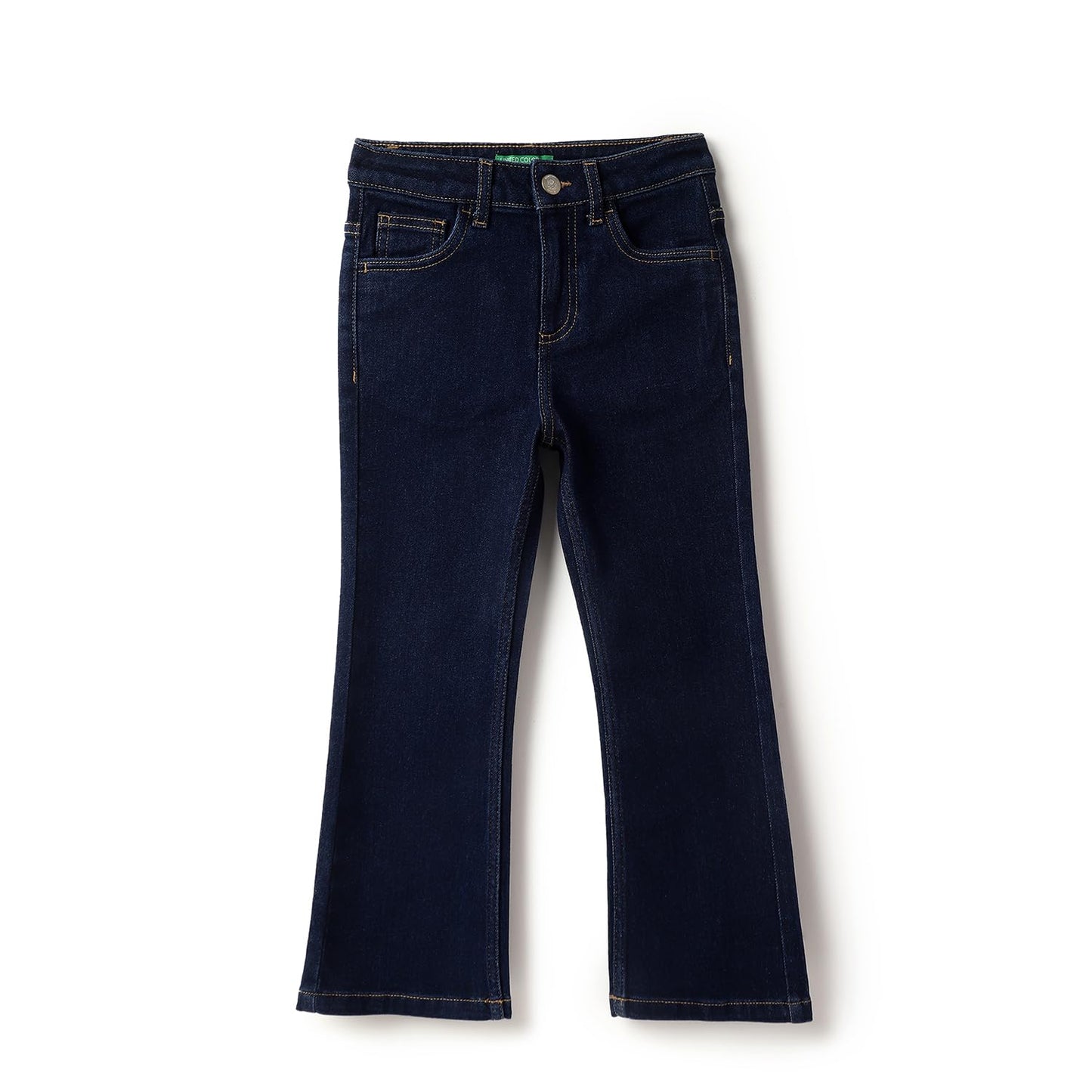 United Colors of Benetton Solid Bootcut Fit Jeans (Size: 8-9 Years)-25P4DENC0602I901 Blue