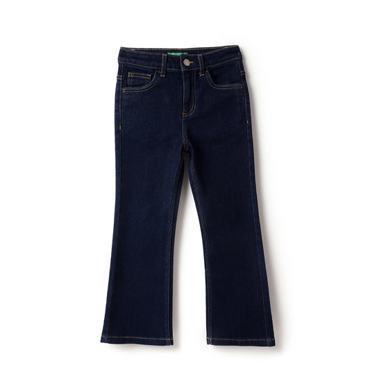 United Colors of Benetton Solid Bootcut Fit Jeans (Size: 8-9 Years)-25P4DENC0602I901 Blue
