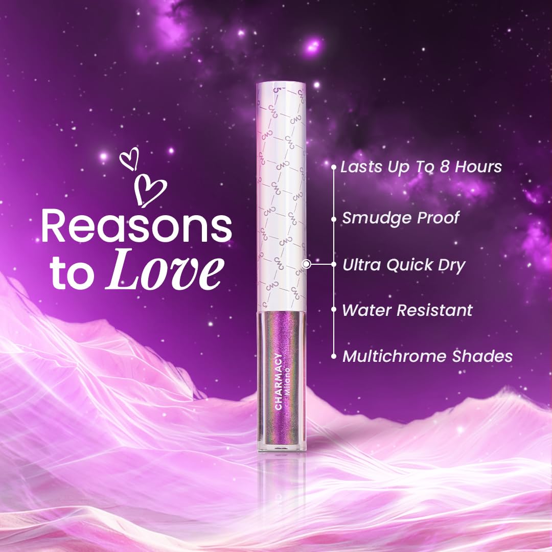 Charmacy Milano Stellar Duo-Chrome Eyeliner - Cabella 6, Smudgeproof, Quick Dry & Long Lasting Eyeliner, Vibrant Eye Makeup For Women, 8 Shades (1.5 gms)