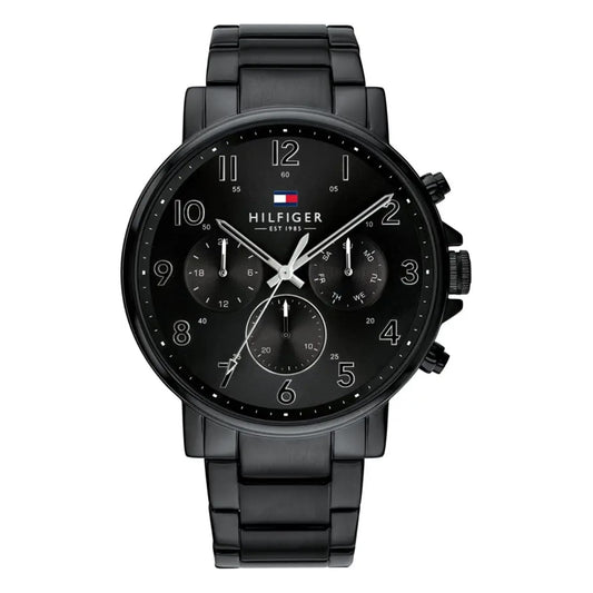 Tommy Hillfiger Quartz Black Dial Black Metal Strap Watch for Men