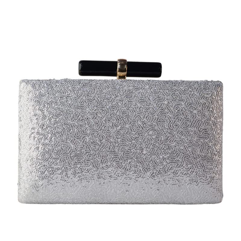 Artklim Shiny Silver Rectangular Clutch