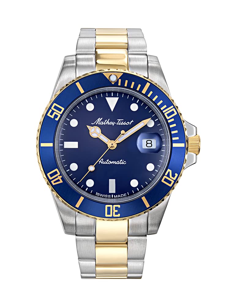 Mathey-Tissot Stainless Steel Swiss Made Automatic Vintage Analog Blue Dial Men's Watch - H901Atbbu