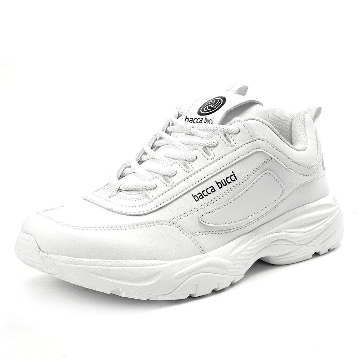 Bacca Bucci Men Lace Up Sneaker Shoes White, Size UK9
