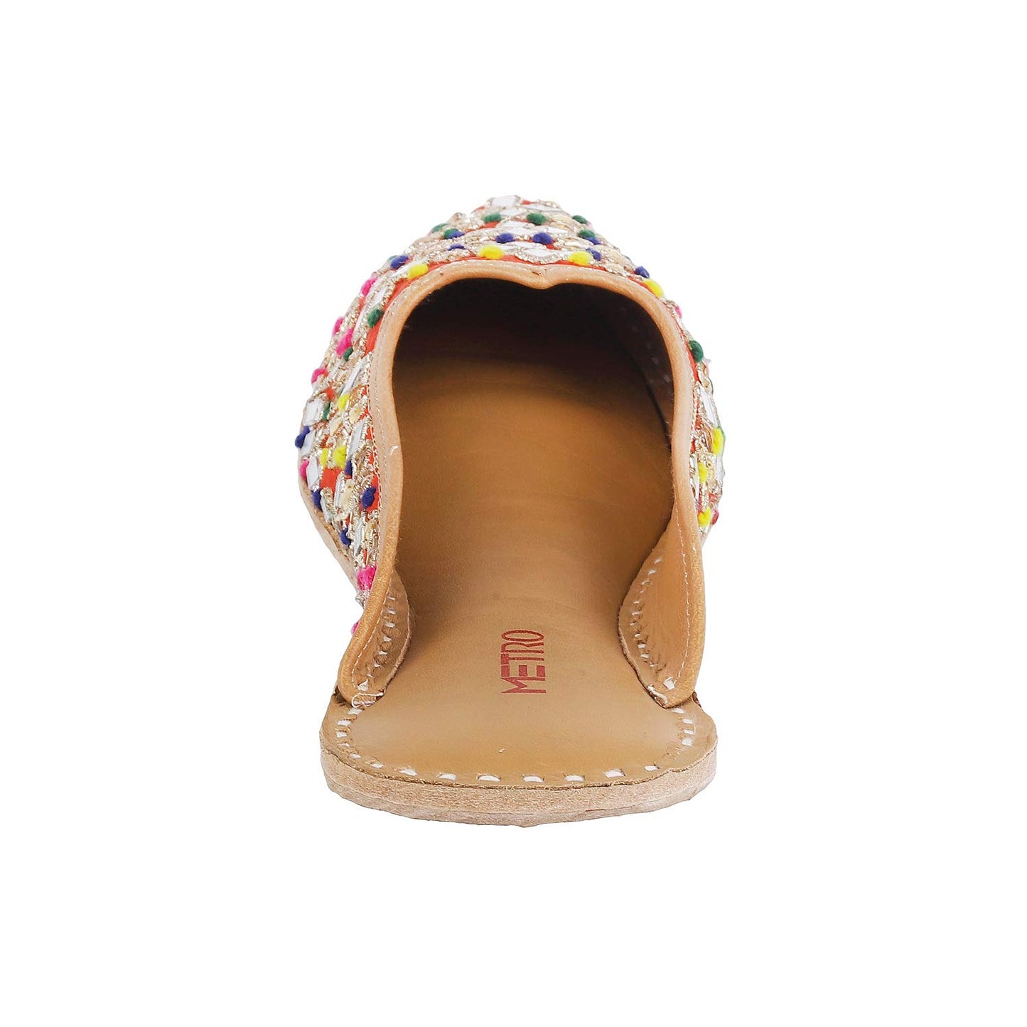 Metro Womens Synthetic Red Mojaris (Size (3 UK (36 EU))