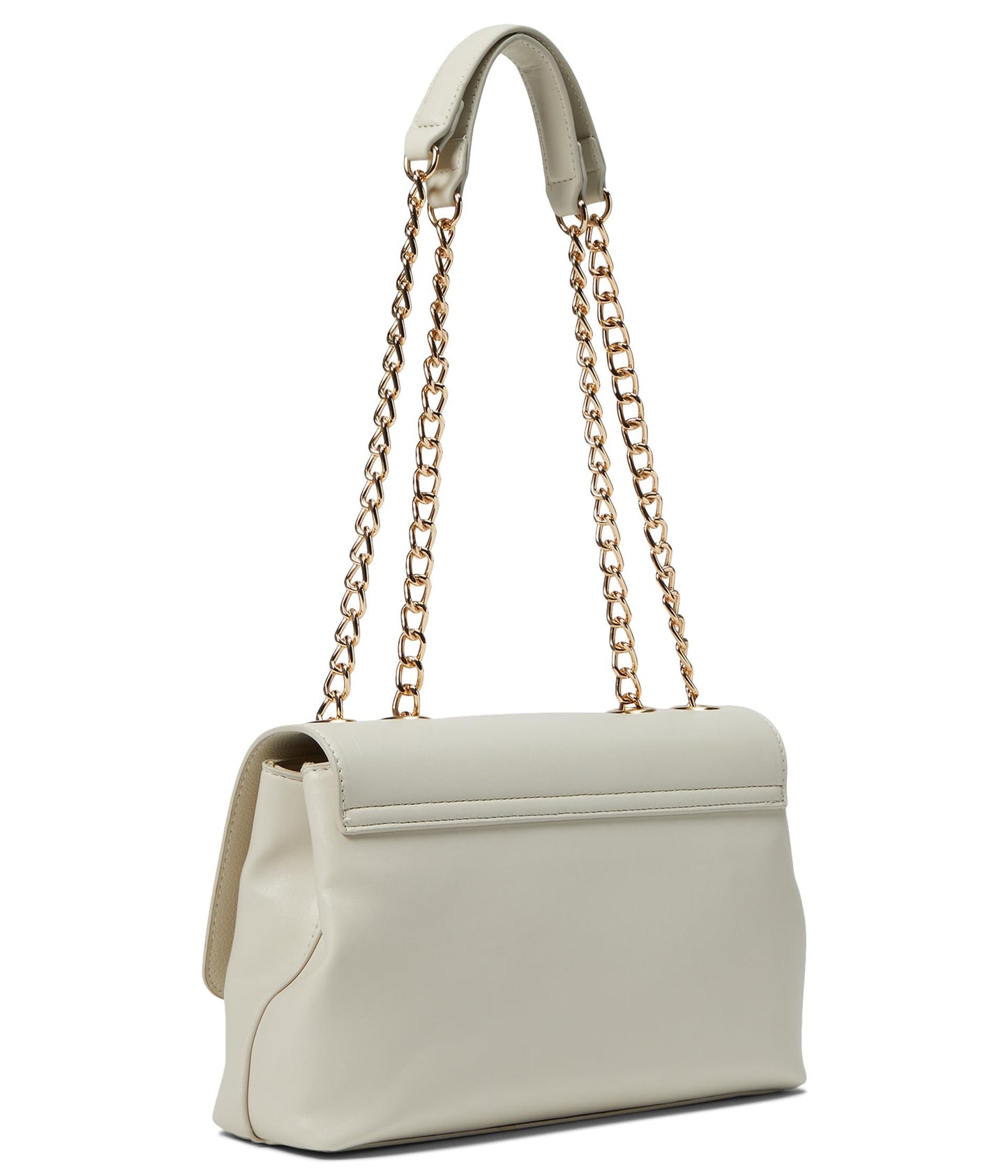 Anne Klein Convertible Flap Shoulder Bag with Enamel Turnlock, Chalk/Chalk, One Size