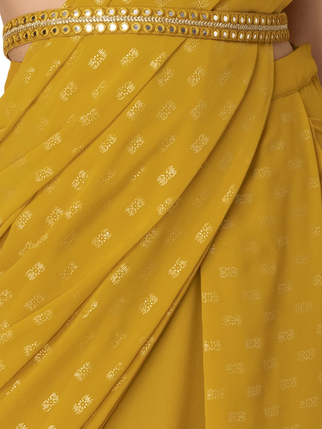 Indya Women's Georgette Sarees (ISK00791_Yellow)