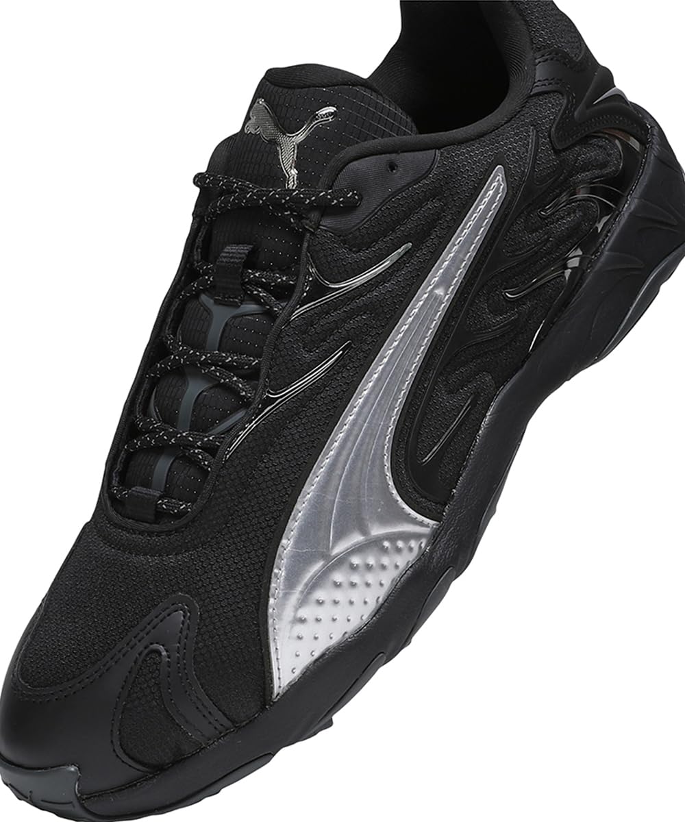 PUMA , Unisex-Adult, Inhale Smile, Black-Silver, Sneaker, 8UK, (40258903)