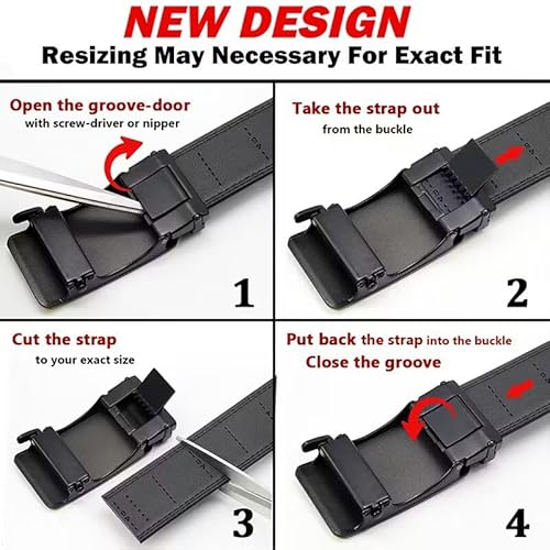 WildHorn Men's Genuine Leather Ratchet Belt for Men| Premium Auto-Lock Buckle | Adjustable up to 48” | Formal & Casual Wear | Micro-Adjust Fit | Stylish Gift Box Included (JET BLACK)