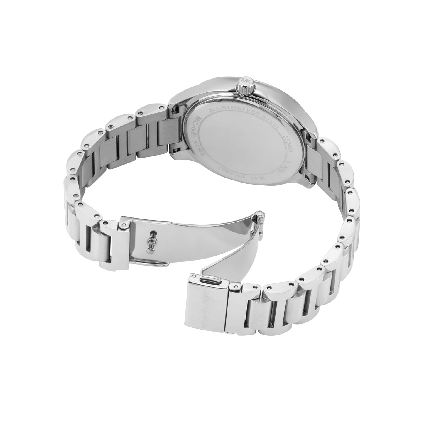 Michael Kors Stainless Steel Analog White Dial Women Watch-Mk4807, Silver Band