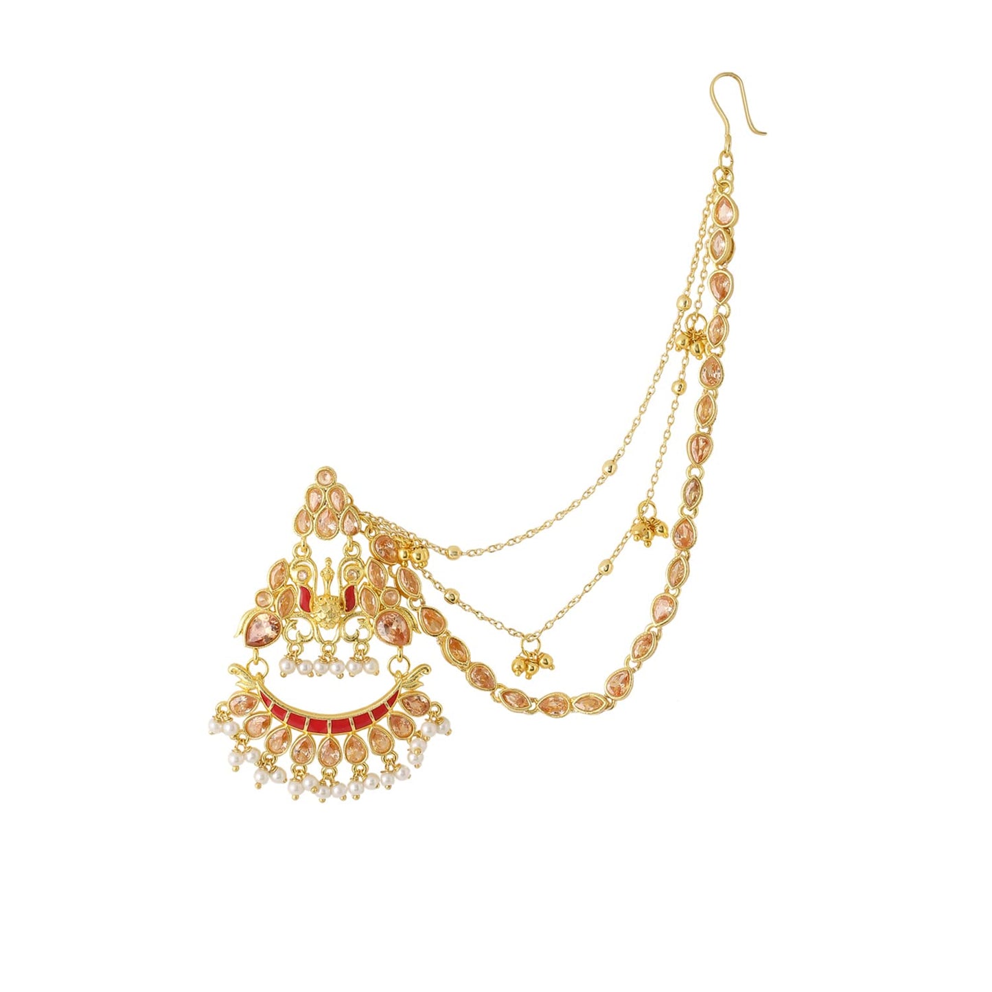 VOYLLA Apsara Bridal Yellow Gold Necklace Set