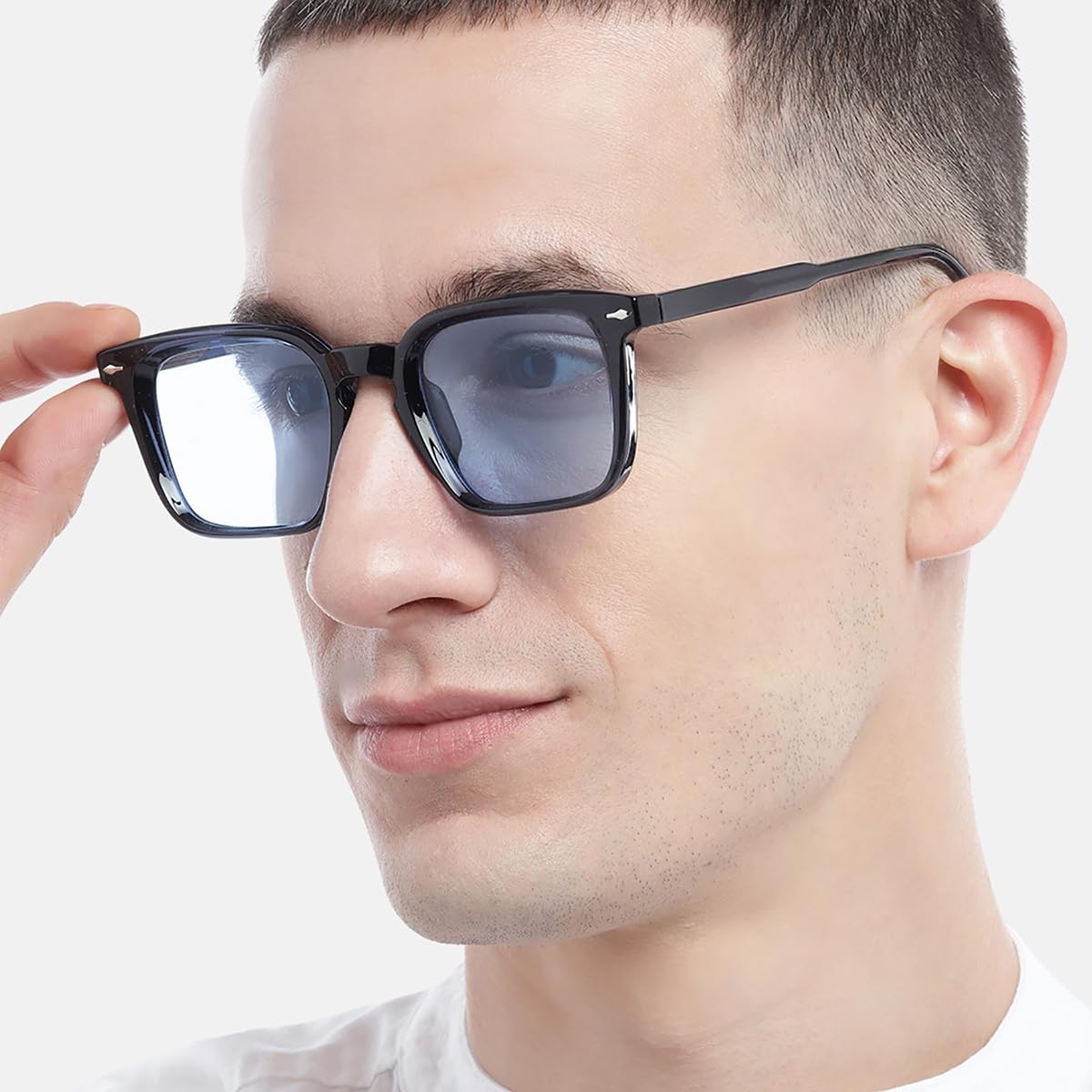 Carlton London BlueToned with Polycarbonate UV Protected Lens Rectangle Sunglass for men