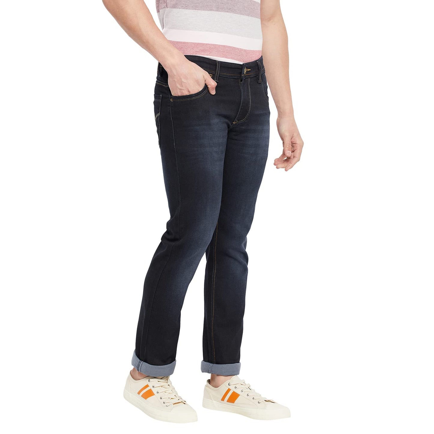 Duke Stardust Men Slim Fit Stretchable Jeans (SDD5180_D.Blue_32)