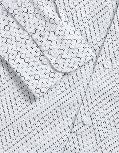 U.S.Polo Association Men's Tailored Fit Geometric Printed Shirt (USSHT3430_Light Grey_40)
