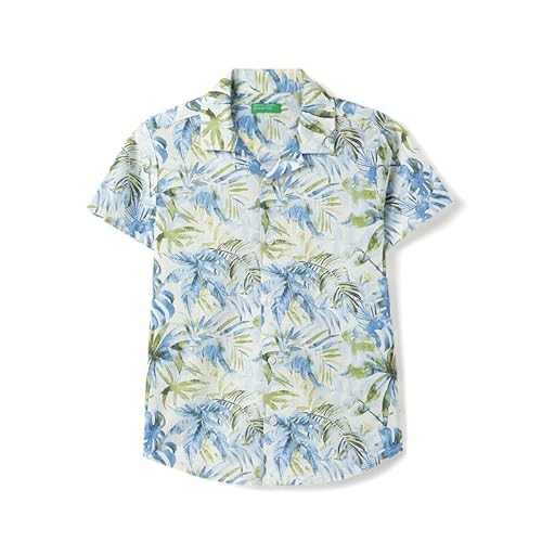 United Colors of Benetton Regular Fit Resort Collar Tropical Printed Shirt