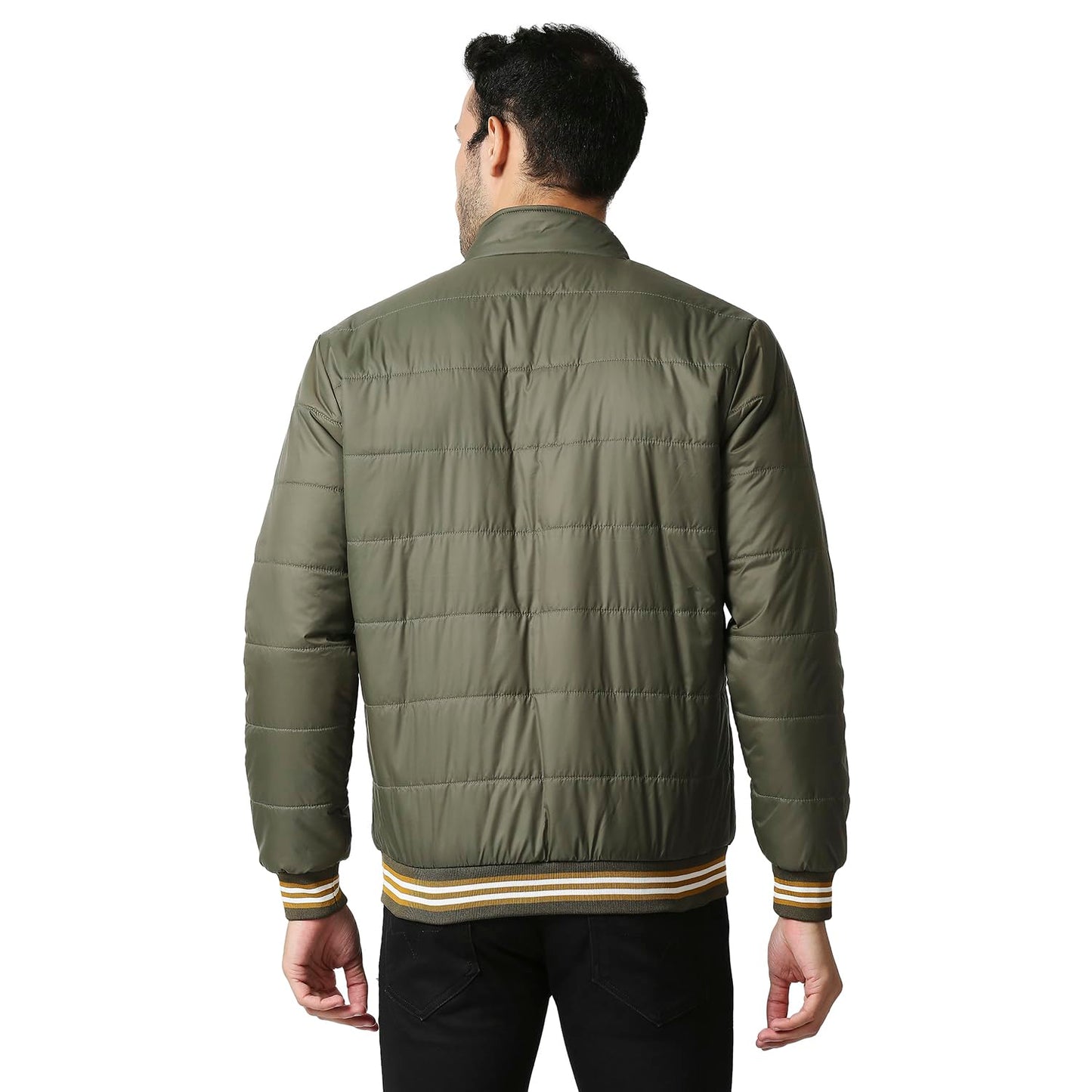 Pepe Jeans Men's Polyester A-Line Standard Length Coat (PM402730_Olive_M)