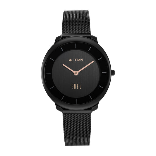 Titan Ladies Edge Dec’21 Analog Black Dial Women's Watch-2677NM01