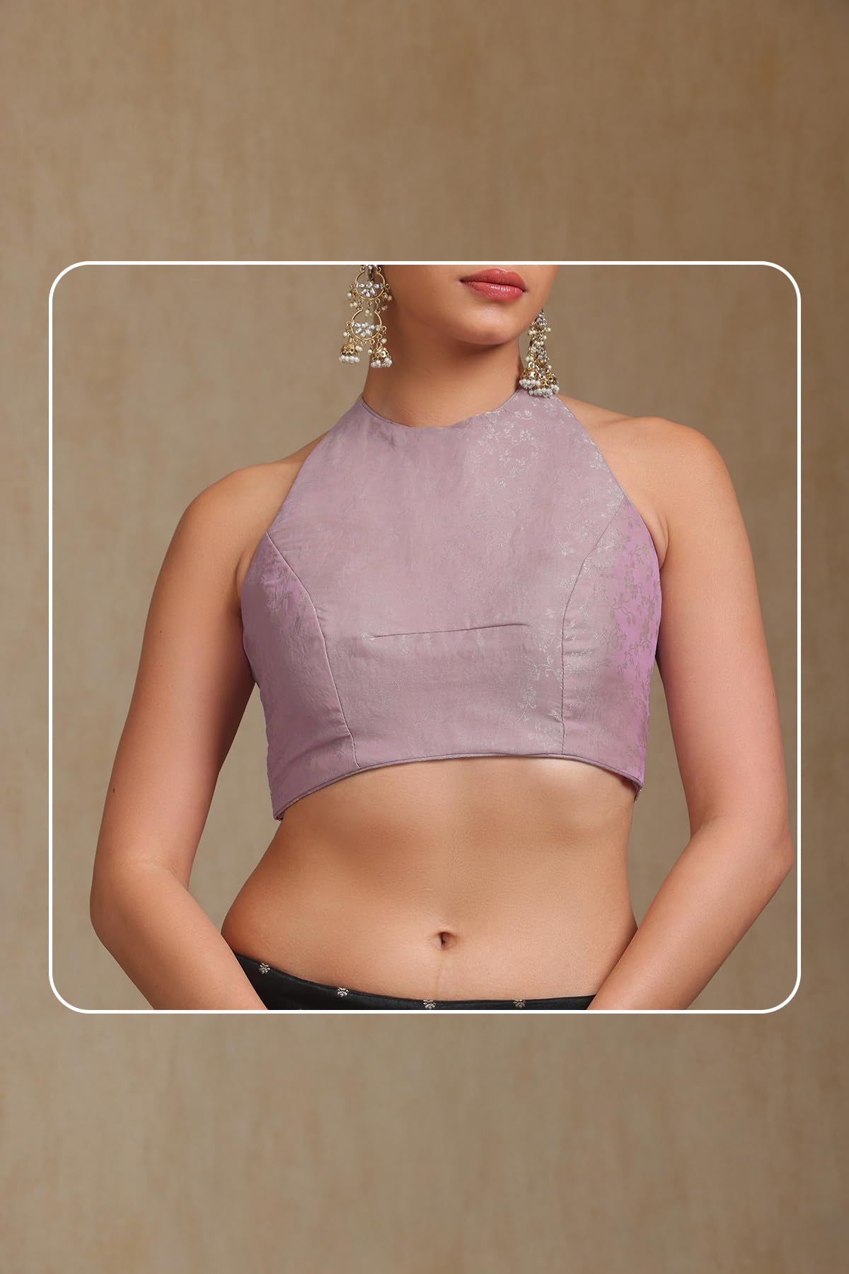 Soch Womens Light Lavender Georgette Floral Print Saree With Stone Work